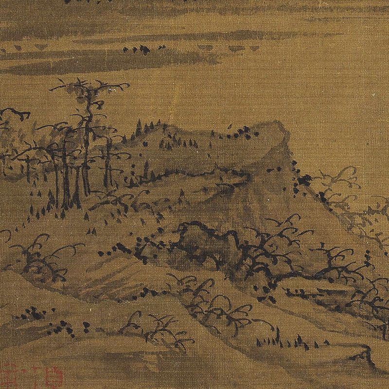 元 林亭秋色圖 經典國畫山水風景畫高清微噴復制學習臨摹畫稿 | 蝦皮購物