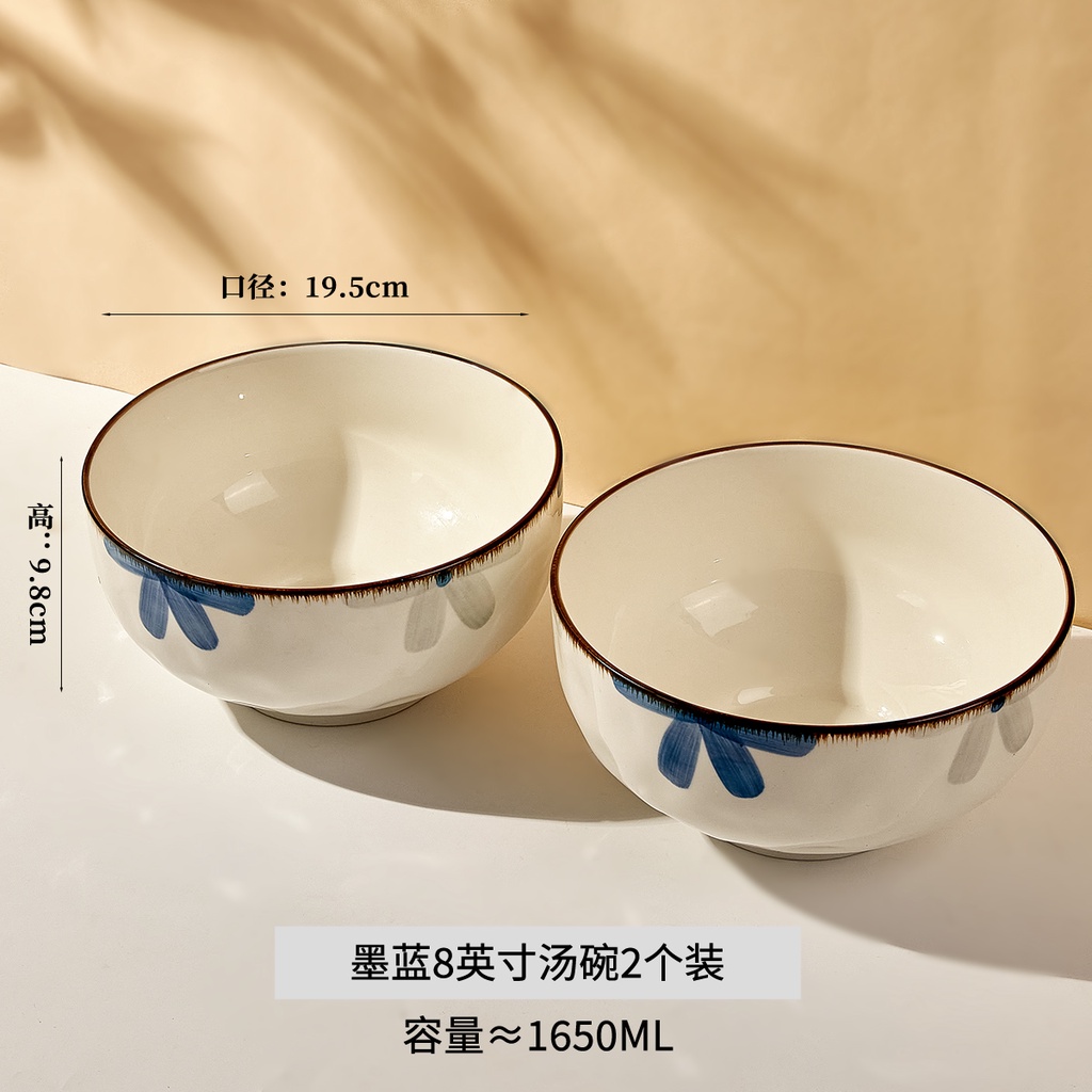 【台灣出貨】陶瓷 湯碗 大號 家用 高級感 大碗 湯面碗 8英寸 面條碗 泡面碗 日式 湯盆 陶瓷碗 日式湯碗 | 蝦皮購物