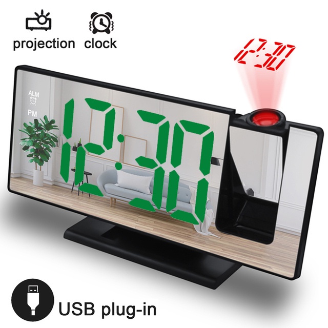 Digital Alarm Clock Smart Projector Clock Table Electronic C 蝦皮購物