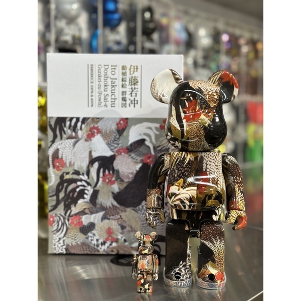 BE@RBRICK 庫柏力克熊bearbrick 伊藤若冲「群鶏図」 400%+100% | 蝦皮購物