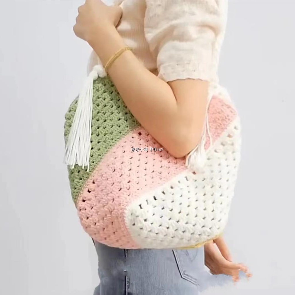 手作包包 DIY縫紉編織包包 DIY手工材料包 手工編織ins創意拼接斜背包 大容量小清新春夏通用斜背包diy材料包 | 蝦皮購物