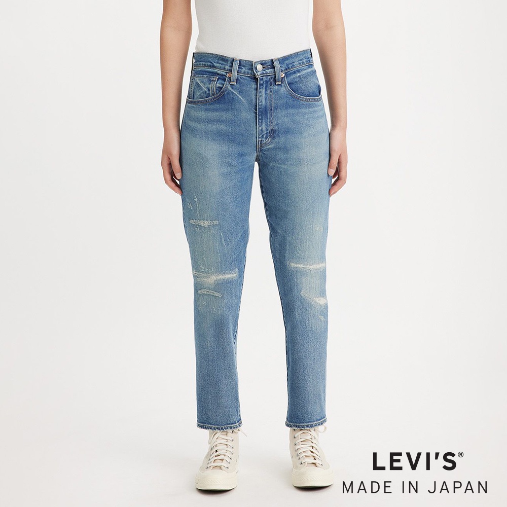 Levis MADE IN JAPAN 女款高腰修身男友褲/ 彈性/ 赤耳及踝款A5893-0002