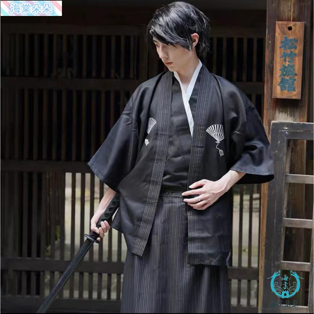 三木家 日本和服 和服男 正裝 日式傳統服 武士服 cosplay武士服 料理店工作服 攝影服飾 黑色和服 | 蝦皮購物