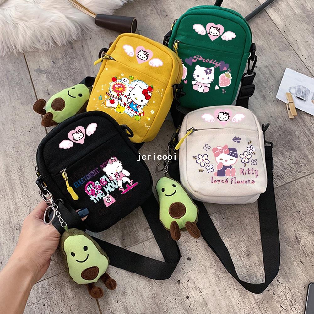 [Myboss3c]Hello Kitty單肩包 女孩帆布斜挎包 凱蒂貓小方包 卡通手機收納包 可愛聖誕禮物 | 蝦皮購物