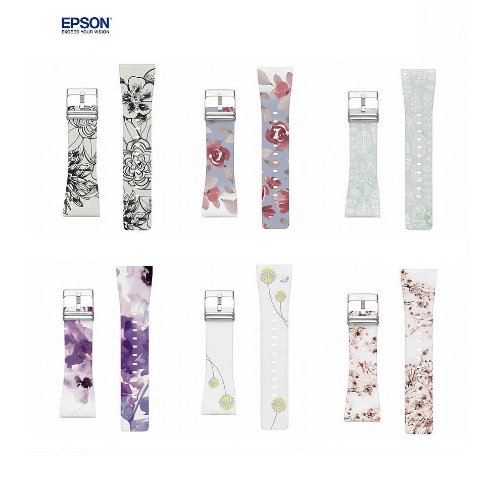 EPSON Smart Canvas Flower 錶帶絢麗盛櫻白蒲公英渲染銀蓮清新