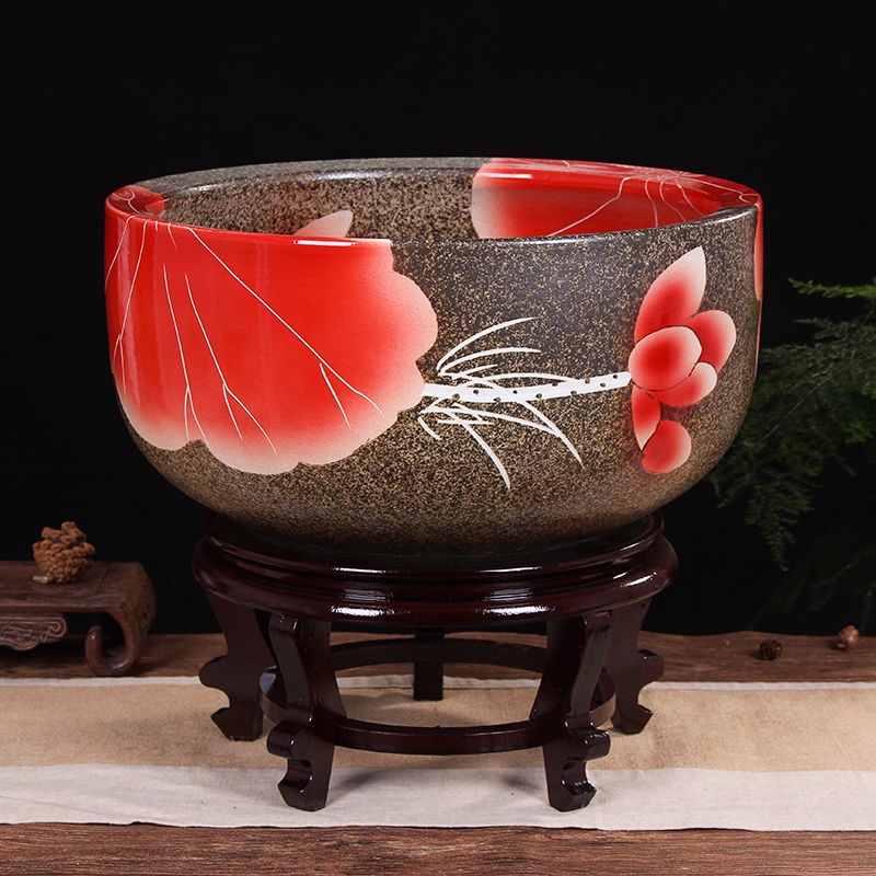 陶瓷魚缸大型水缸荷花睡蓮盆戶外金魚缸落地庭院大缸| 蝦皮購物