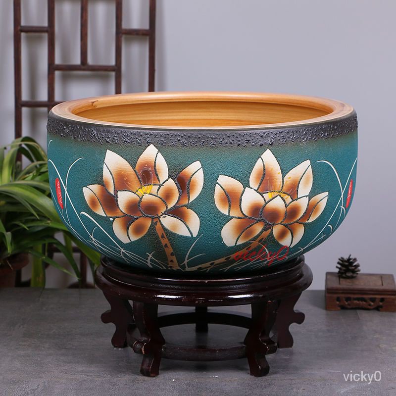 陶瓷魚缸大號養魚盆荷花缸烏龜缸碗蓮睡蓮盆風水金魚缸| 蝦皮購物