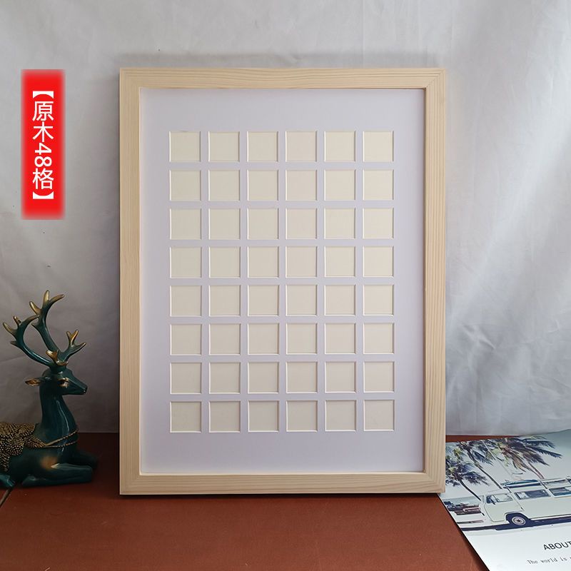 🔔巧雲推薦🔔48宮格卡紙相框 手工美術作品畵框 裝裱衍紙實木框架掛墻diy相框100格子相框畵框 宮格相框 週年紀念｜ | 蝦皮購物