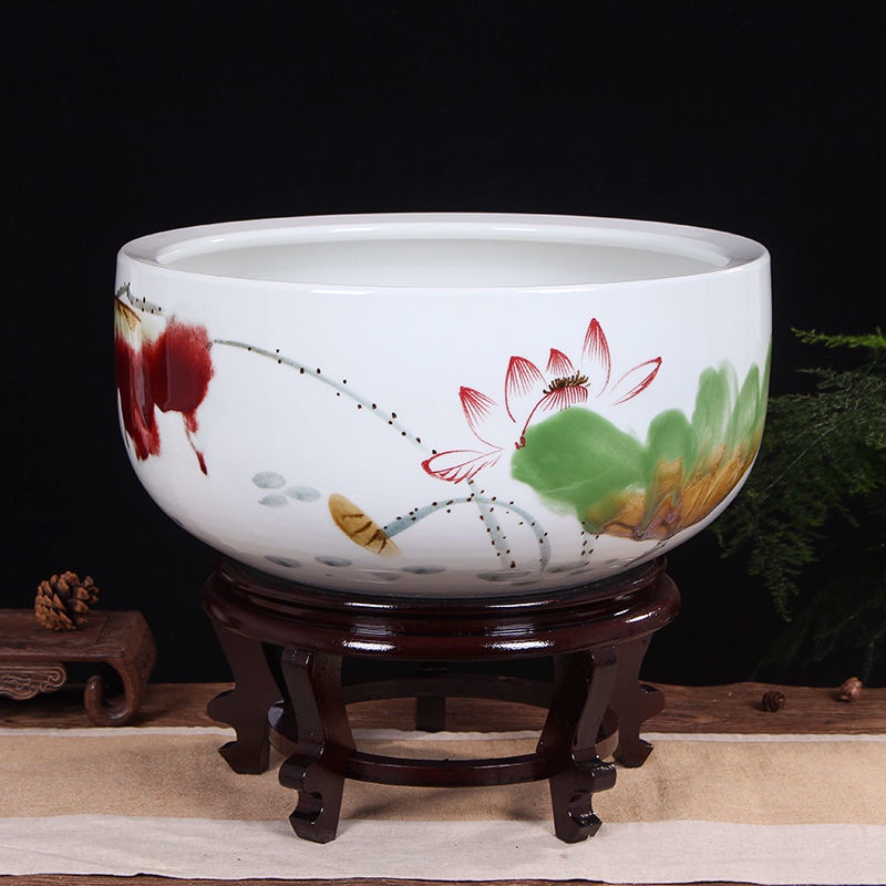 特大荷花缸 • 金魚缸 陶瓷魚缸大型水缸荷花睡蓮盆戶外金魚缸落地庭院大缸| 蝦皮購物