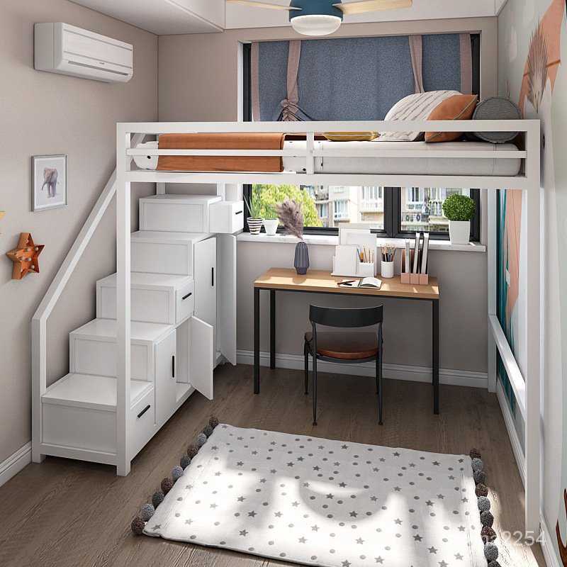 【雙層床鋪】山姆傢具#床 上下床 高架床 上下舖北歐鐵藝多功能高架床小戶型臥雙人床架 上下舖床架 雙層床 雙人床 子母床 | 蝦皮購物