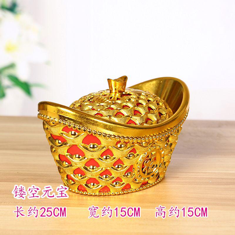 全網最低價 仿真金元寶擺件招財大元寶道具空心塑料裝飾品新年元旦元寶糖果盒 ONQ0 | 蝦皮購物