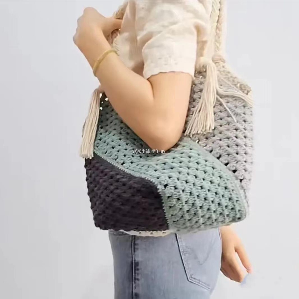 手作包包 DIY縫紉編織包包 DIY手工材料包 手工編織ins創意拼接斜背包 大容量小清新春夏通用斜背包diy材料包 | 蝦皮購物