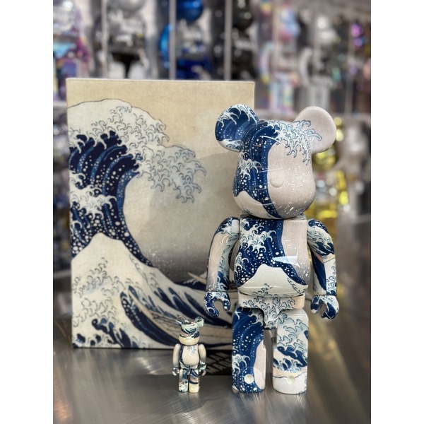 BE@RBRICK 庫柏力克熊bearbrick 葛飾北斎「神奈川沖浪裏」400%+100% 1000% | 蝦皮購物