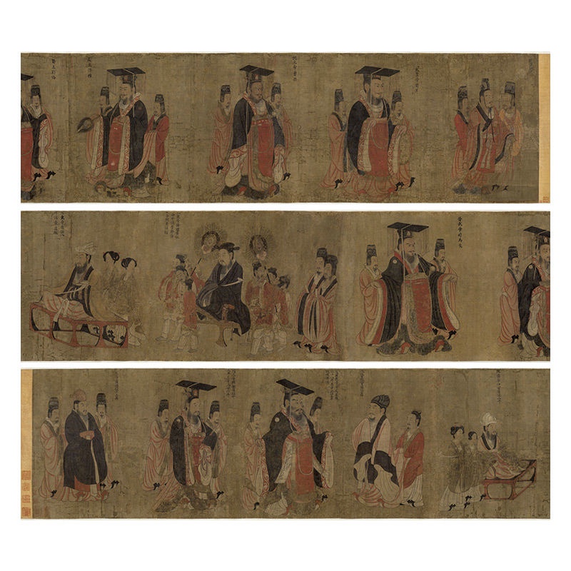 唐閻立本歷代帝王圖卷古代人物工筆畫微噴復刻長卷裝裱 | 蝦皮購物