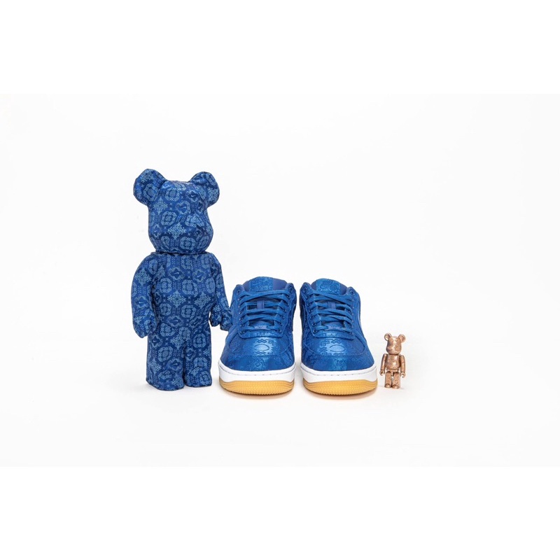BE@RBRICK 庫柏力克熊bearbrick CLOT 聯名藍絲綢400%+100 BE@RBRICK 庫柏力克熊bearbrick CLOT 聯名藍絲綢400%+100