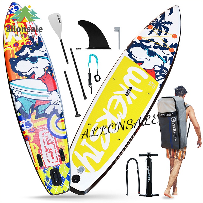 allonsale 槳板 立槳 充氣式衝浪板 彩繪板 衝浪板 衝浪趴板 滑水板 划水板 沖浪板 游泳浮板 充氣衝浪板 | 蝦皮購物