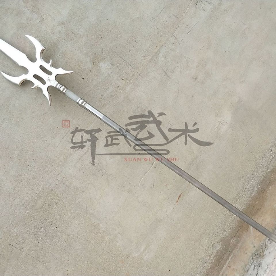 定价（非全款）武術器械不銹鋼方天畫戟呂布重兵器單月戟雙月戟龍頭戟十八般兵器 | 蝦皮購物