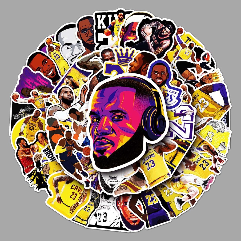 【貼紙熱銷】50張NBA球星詹姆斯卡通貼紙筆記本電腦行李箱手機汽車裝飾貼紙 行李箱貼紙 冰箱貼紙 貼紙 車貼 | 蝦皮購物