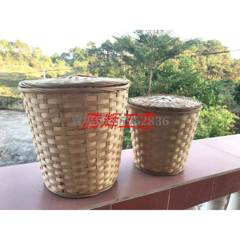 臺灣熱賣🌈#純手工編竹籃子訂製手工竹製品環保竹編茶簍大竹籃