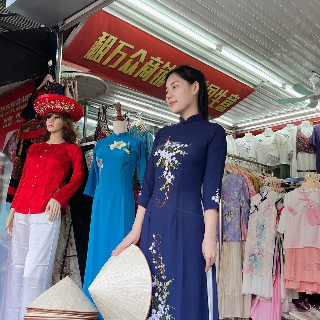 越南傳統服飾 奧黛 越南奧黛 越南旗袍 傳統服裝 民族風 越南 奧黛旗袍2023夏季新中國風連衣裙女洋氣長款收腰顯瘦京族 蝦皮購物