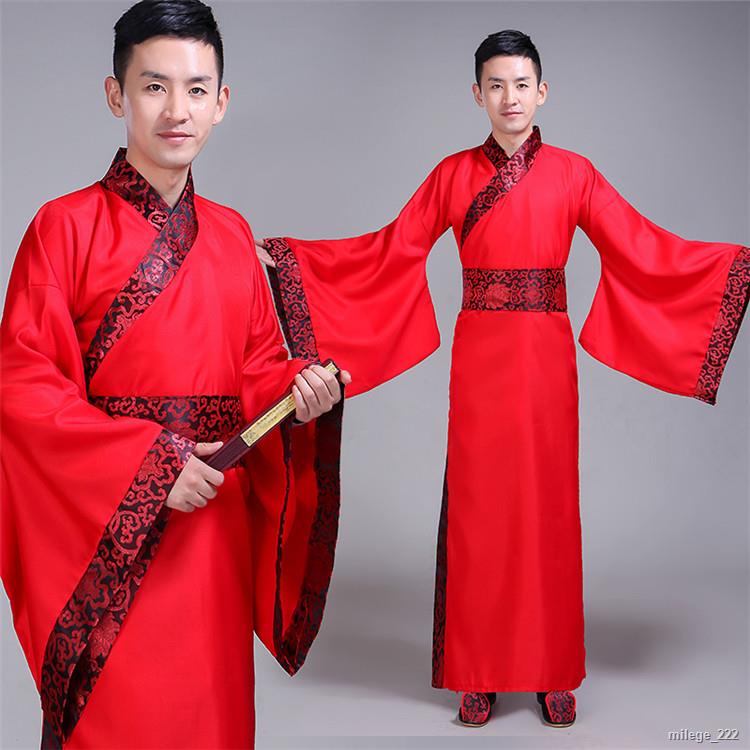 卡曼_男士古裝 服 裝唐朝漢服 直裾深衣俠客舞臺演出服 影視拍照學院畢業班服1 | 蝦皮購物