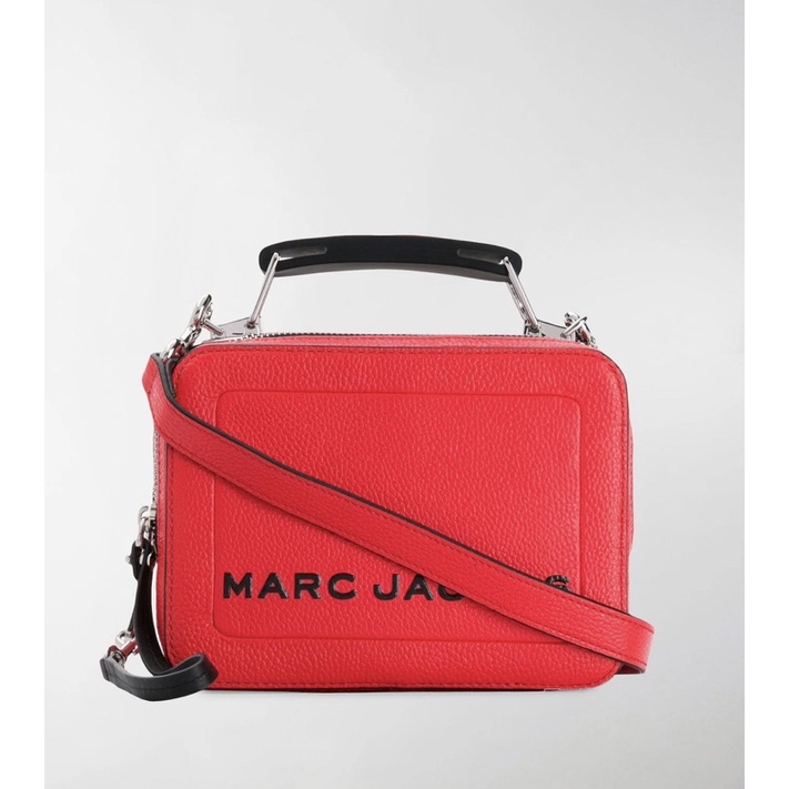 近全新 美國帶回 Marc Jacobs The Textured Mini Box Bag 紅色皮革箱型側背包 | 蝦皮購物