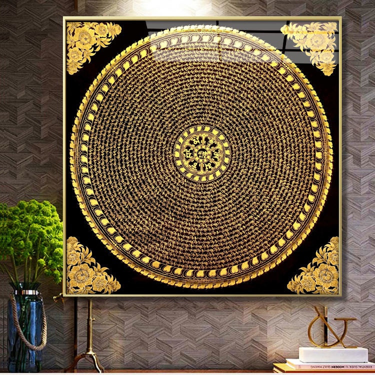 唐卡裝飾畵金剛經心經四臂菩薩吉祥八寶時輪金剛墰城六字真言掛畵