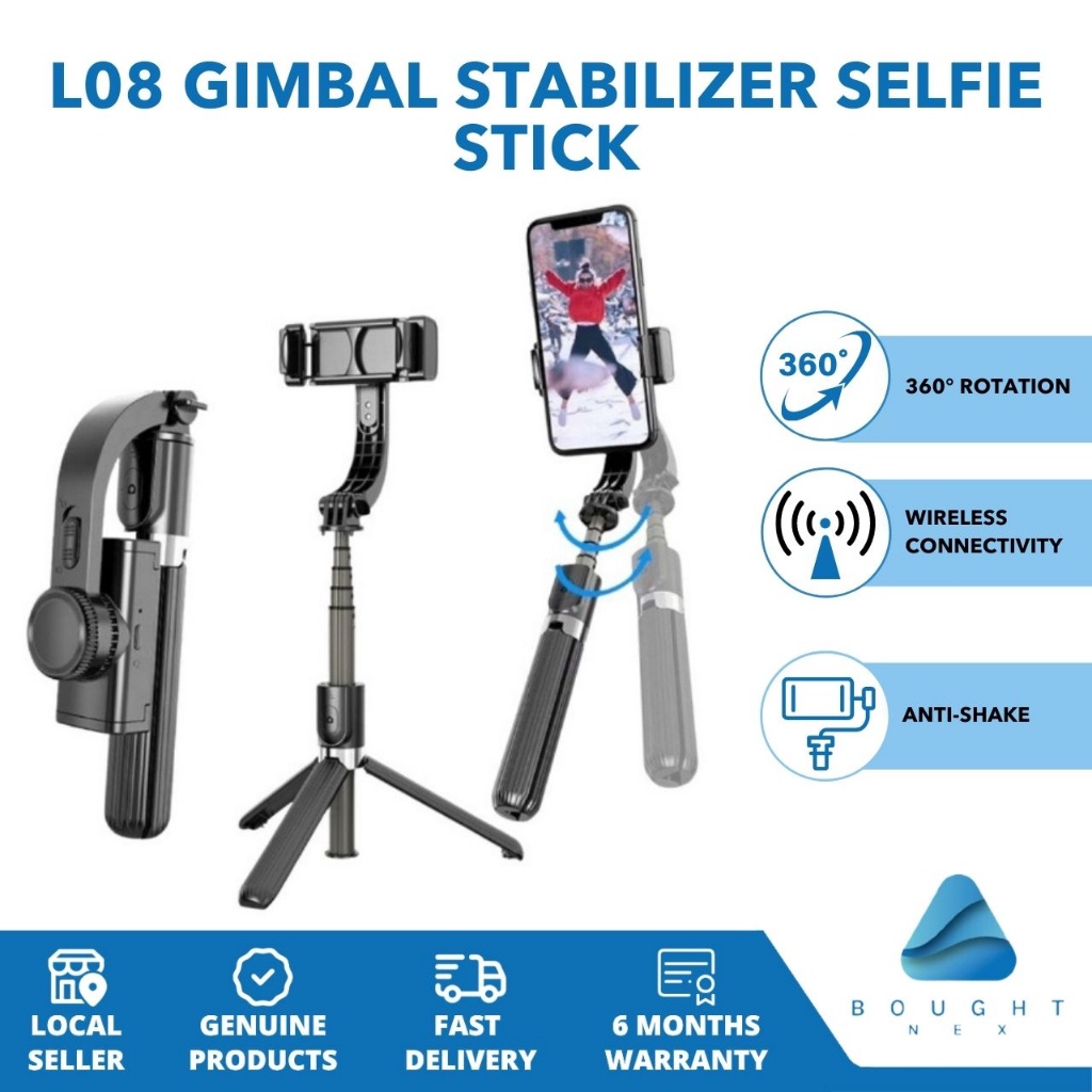 L08 Gimbal Stabilizer Selfie Stick Tripod Mobile Phone Handh 蝦皮購物