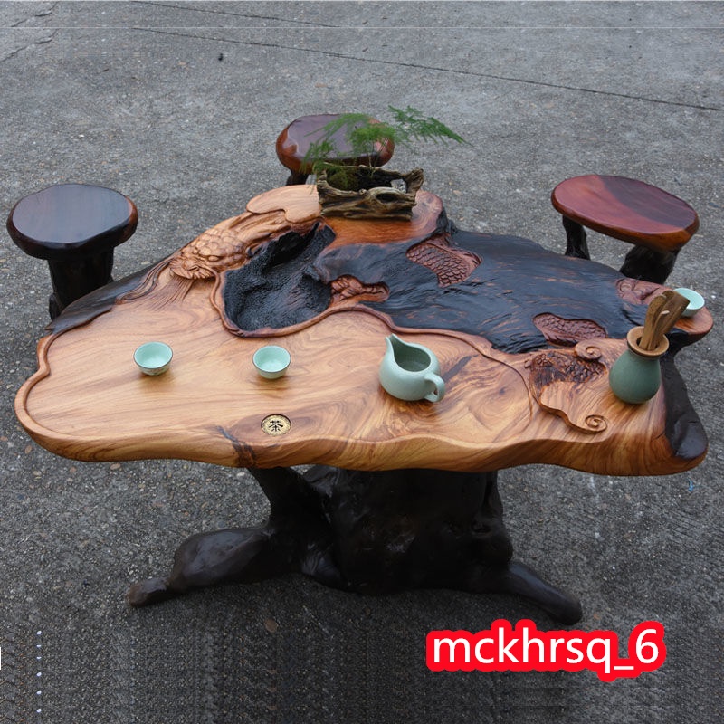 優選傢具花梨木天然原木根雕茶臺樹根茶幾功夫茶海實木樹頭陽臺家用泡茶