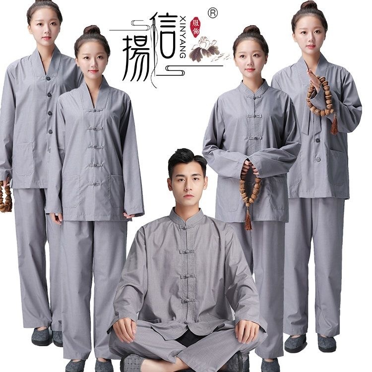 佛教居士服套裝男女款居士禪修服古早佈扣款僧衣僧服海青服四季款 | 蝦皮購物