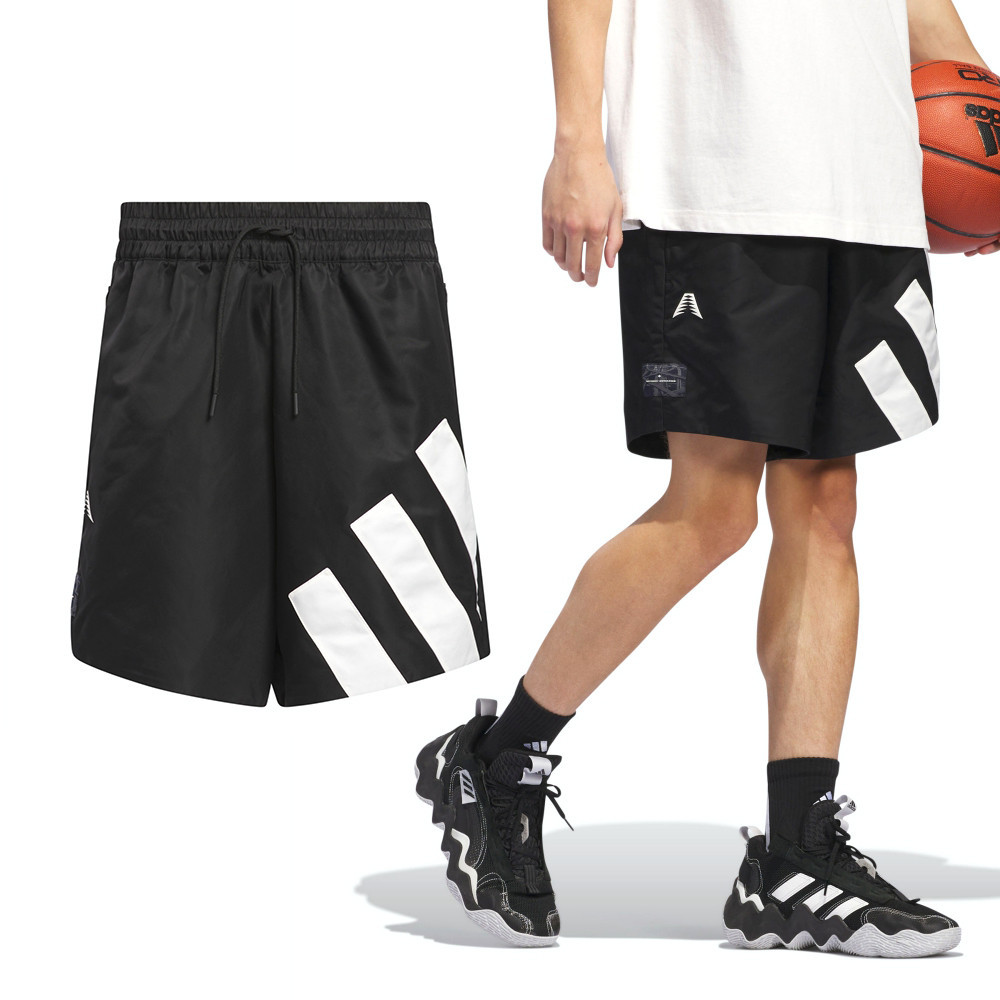 Adidas Ae Foun Short 男款 黑色 常規版 三葉草 抽繩 拉鍊口袋 運動 休閒 短褲 IU2817 | 蝦皮購物