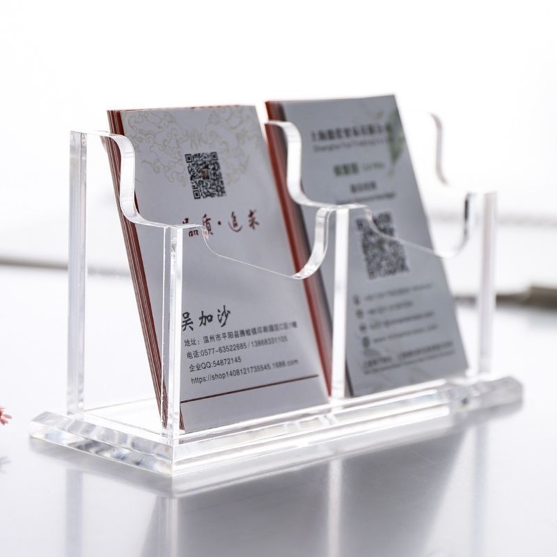 【台灣熱賣】亞克力名片架 名片盒 豎款名片盒 卡片座 名片台 透明名片盒 大容量橫款名片收納盒 辦公桌名片座 | 蝦皮購物
