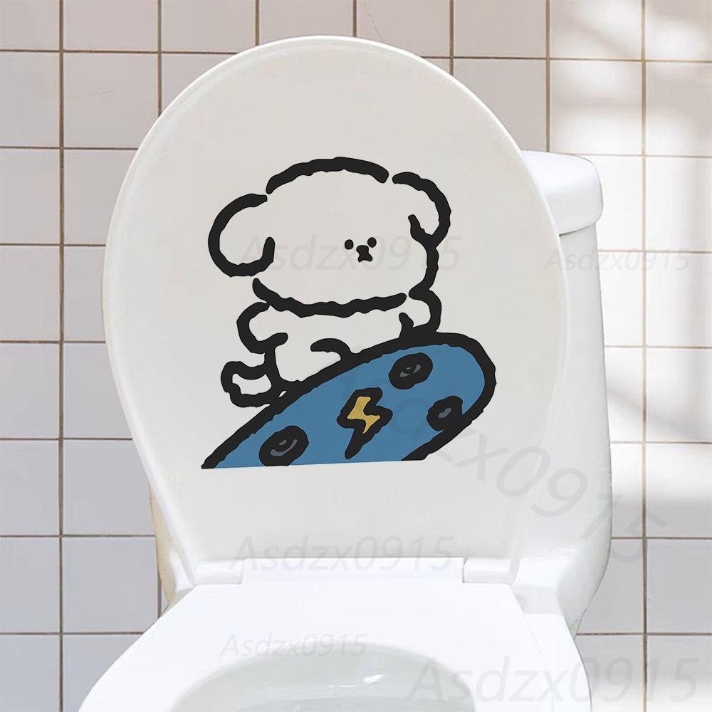 小狗馬桶貼畫坐便器馬桶蓋貼紙裝飾品創意個性廁所防水衛生間自粘 | 蝦皮購物