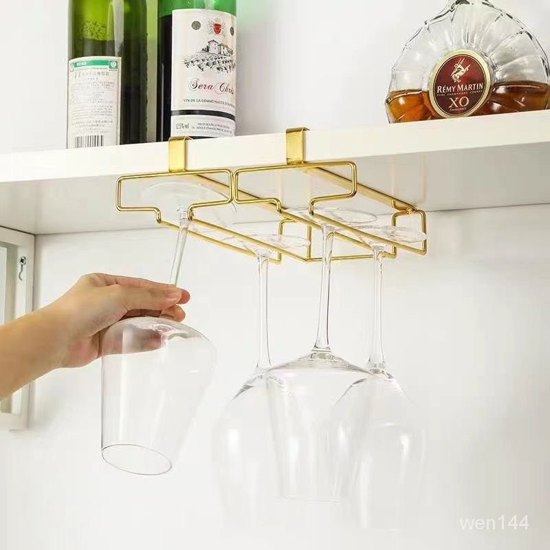 懸掛高腳酒杯架 掛杯架 倒掛紅酒弔杯架高腳杯架 酒杯收納架 免打孔酒杯架 傢用紅酒葡萄酒杯架懸掛式免打孔高腳杯酒櫃創意雙 | 蝦皮購物