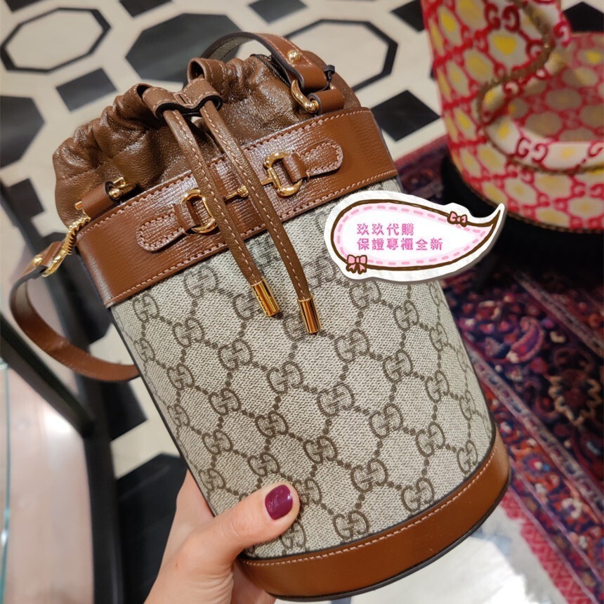 免運 Gucci 古馳 女包2020新款 1955 GG印花抽身小號水桶包 手提包 637115 斜背包 | 蝦皮購物