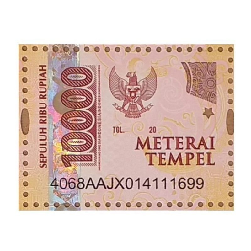 MATERAI TEMPEL 10.000.( SEPULUH RIBU RUPIAH ) | 蝦皮購物