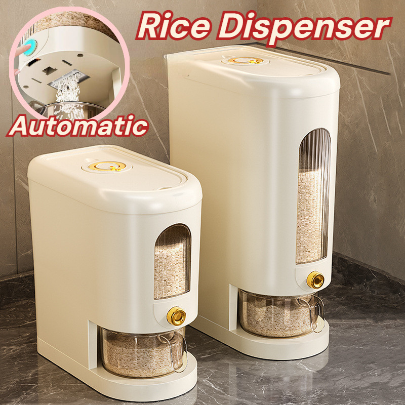 Rice Dispenser Automatic Large Capacity Rice Storage Box Ins | 蝦皮購物