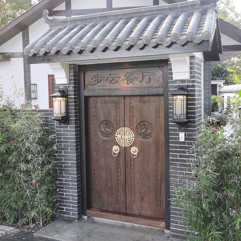 【實木門】實木中式仿古老式雙開木門農村別墅庭院圍墻祠堂民宿寺廟入戶大門 | 蝦皮購物
