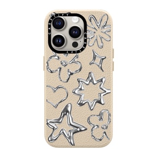 CASETiFY 保護殼iPhone 15 Pro/15 Pro Max 金屬愛心星星Chrome Doodles