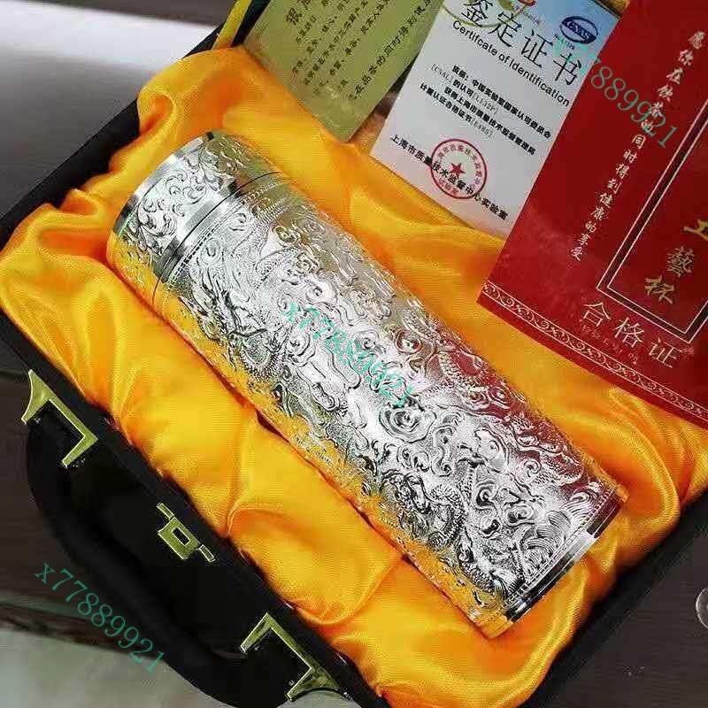 九龍銀杯銀杯子s999純銀內膽保溫杯高檔禮品保健銀茶杯水杯泡茶杯 九龍銀杯銀杯子s999純銀內膽保溫杯高檔禮品保健銀茶杯水杯泡茶杯