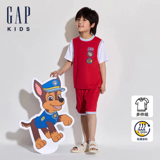 Gap 兒童裝 Gap x 汪汪隊立大功聯名 Logo印花圓領短袖短褲家居套裝(1-9歲)-紅色(510055)