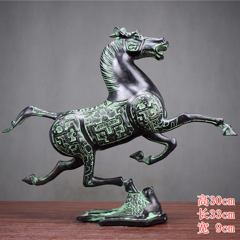 純銅馬擺件家原創居仿古青銅器馬踏飛燕送領導辦公室工藝品招財銅奔馬