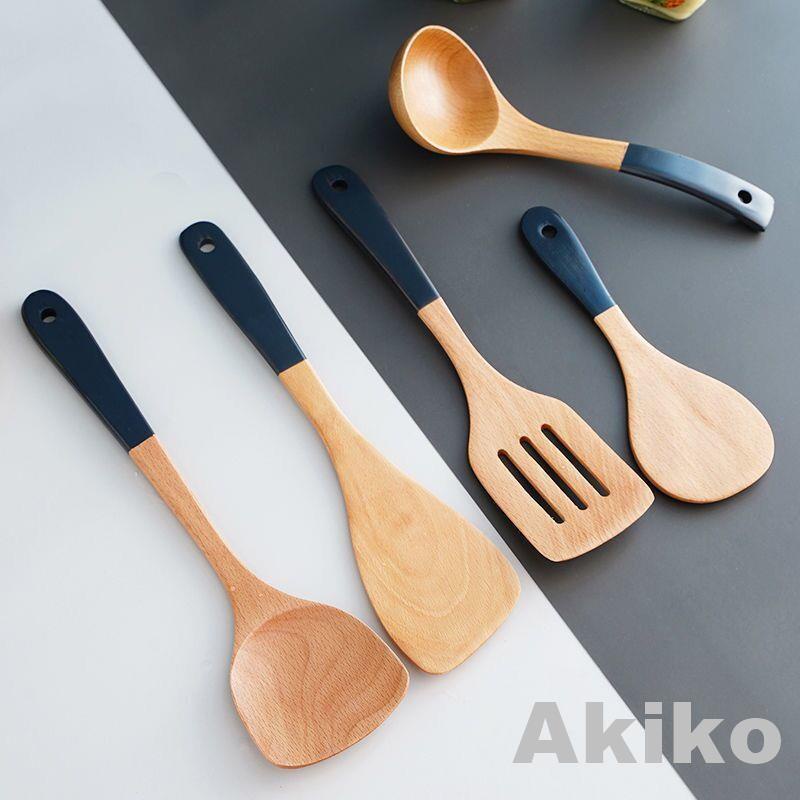 新品木質鍋鏟木製鍋鏟不沾鍋家用炒菜鏟櫸木長柄木鏟子湯勺飯勺烹飪廚具套裝 | 蝦皮購物
