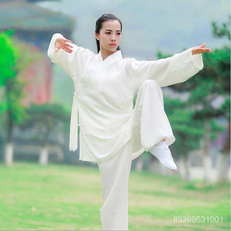 宮廟 靈修 打坐 漢服 唐裝 中式 中國風 民族風 禪風 禪服 亞麻 武噹高質亞麻太極服練功服道袍道服武術錶演服禪修服套 | 蝦皮購物