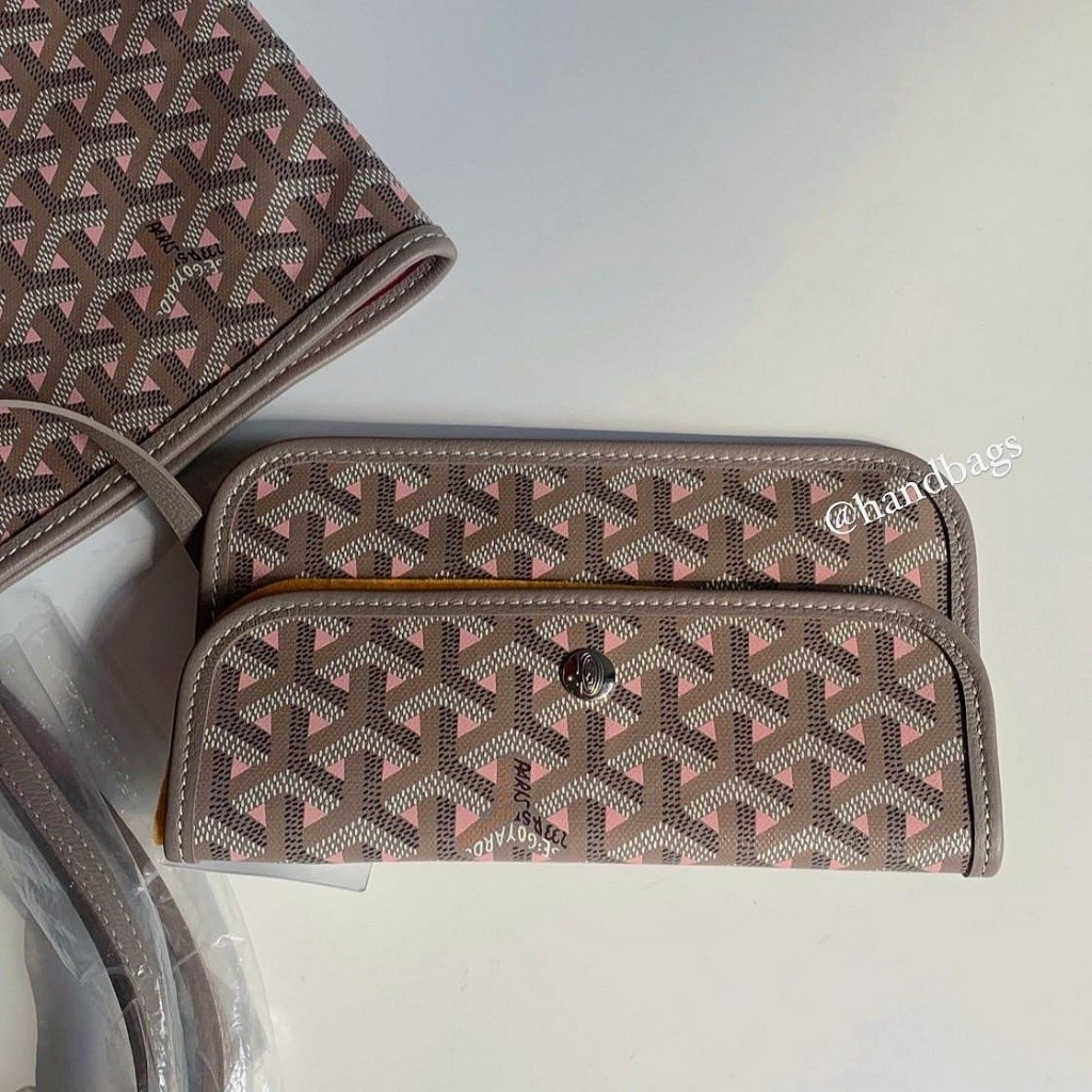 全新真品代購GOYARD 170周年限定灰粉Saint Louis PM bag 肩背手提拉鍊 