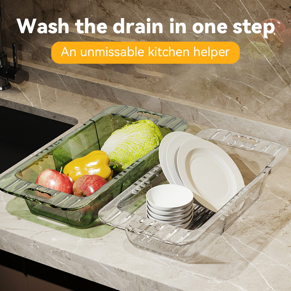 Kitchen Telescopic Drainage Rack Washing Basin Drainage Bask | 蝦皮購物