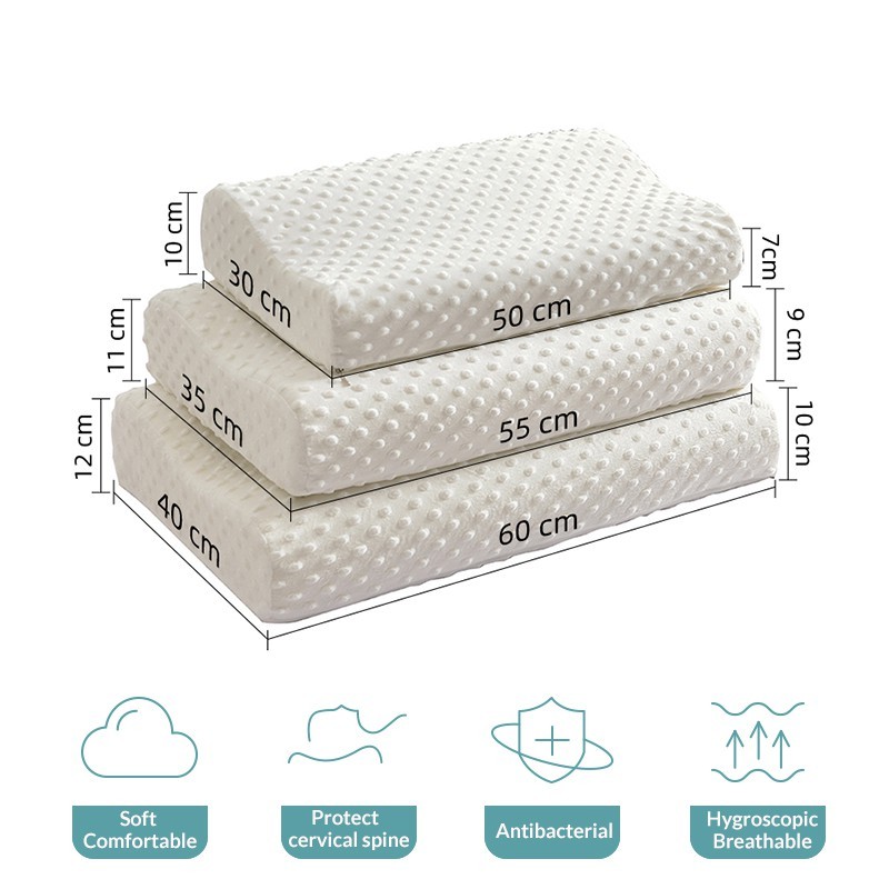 Sleeping Cervical Neck Pillow Slow Rebound Wave Memory Pillo | 蝦皮購物