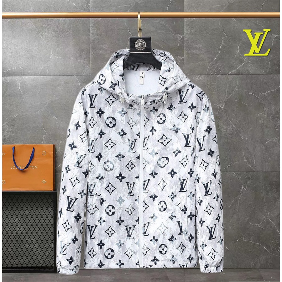 Louis Vuitton Monogram Zip-Through Cotton Hoodie 1ABJ2H, Blue, L