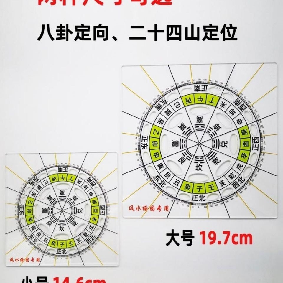 49孔圓形二十四山風水方位立極尺3寸精準透明羅盤佈局尺360週天 49孔圓形二十四山風水方位立極尺3寸精準透明羅盤佈局尺360週天