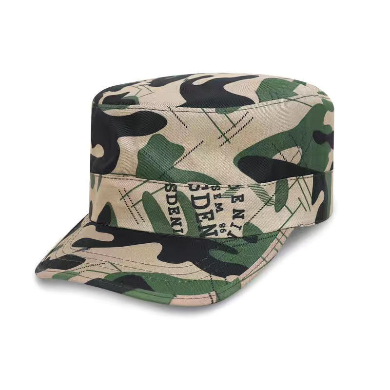 迷彩帽可調節軍訓帽子男女戶外防塵帽勞保工作帽軍迷平頂鴨舌帽子HM8A